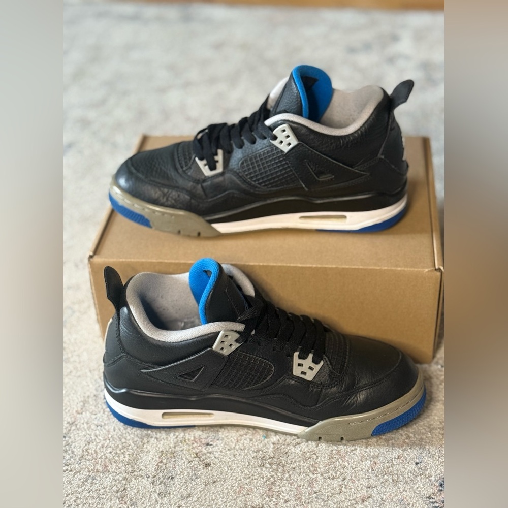 Nike Air Jordan 4 Motorsports Alternate 2017 | Size 7Y 8.5w | Black Blue